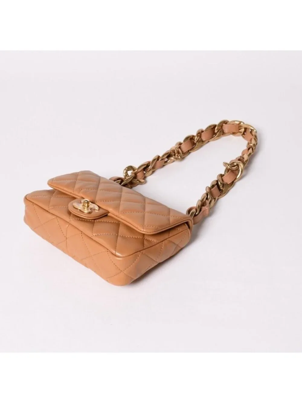 Chanel Quilted 20 Chain Bag Base CC Logo Shiny Lambskin